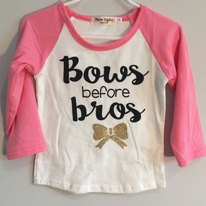 NWOT pink baseball T-shirt. Super cute. Size 100